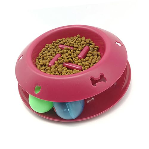 FONDOTIN Futterautomat für Haustiere stoffball Rolling Ball Katzenfutterschüssel Rollender Ball katzenfutter schüssel langsame fütterung für Katzen Slow Feeder für Haustiere von FONDOTIN