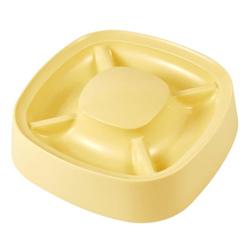 FONDOTIN Futternapf mit Fach Katze Haustier Futternäpfe Hundestreu Welpe pet Supplies pet Food Container Hundehaufen cat Bowl Praktischer Hundenapf Behälter für Hundefutter Plastik Yellow von FONDOTIN