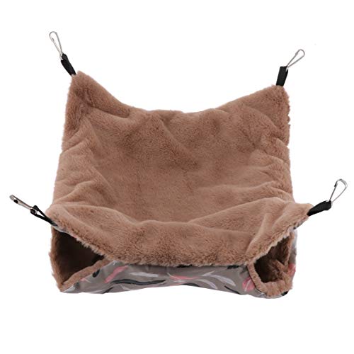 FONDOTIN Hamster Hängematte Hund Käfig Frettchen Labyrinth Welpenunterlagen Vlies Hängematte Für Kleintiere Hamster Hängematten Eichhörnchen-hängematte Tür Brown Polyester von FONDOTIN