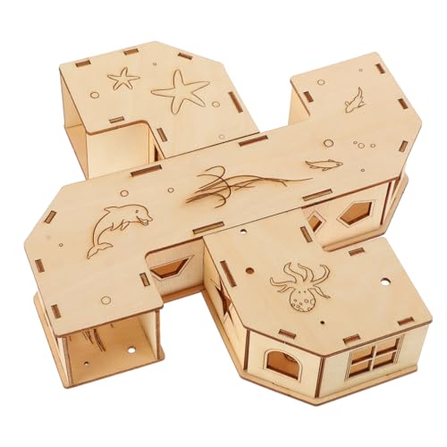 FONDOTIN Haustier-Spielzeug Tiere Labyrinth Hamster Tunnel Holz Material Gerbil Labyrinth Spielzeug von FONDOTIN