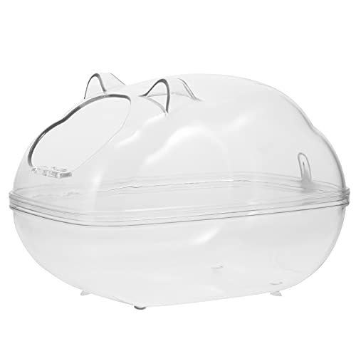 FONDOTIN Hamsterbad Hamster Toilette Hase Käfige Für Meerschweinchen Hamstersand Klobürste Igel Katzentoilette Haustier Hamsterkäfige Hunde-PIPI-Pads Hundetunnel Zwinger Plastik Transparent von FONDOTIN