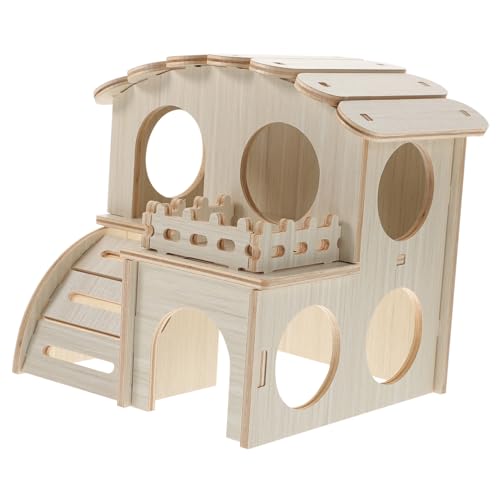 FONDOTIN Hamsterhaus Hamsterversteck Hamster Rampenbrücke fangen Polsterzubehör Hundestall Hamster hamsterspielzeug nagerhaus Haustierzubehör Hamsterschlafplatz Holzverbundplatte von FONDOTIN