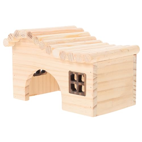 FONDOTIN Hamsterhütte Schloss Verstecke für Hamster Hamsterverstecke Hamsterbettwäsche Hamsterkäfige hamsterspielzeug Hamster pet Playhouse Haustiernest Hamster Schlafhaus hölzern von FONDOTIN