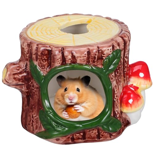 FONDOTIN Hamsternest Baumstumpf Rennmaushaus Hamsterkäfig Hamsterversteck Hamsterspielplatz Hamsterhaus Igelversteck Hamsterhütte Hamstersommerhütte Sommerhamsternest von FONDOTIN