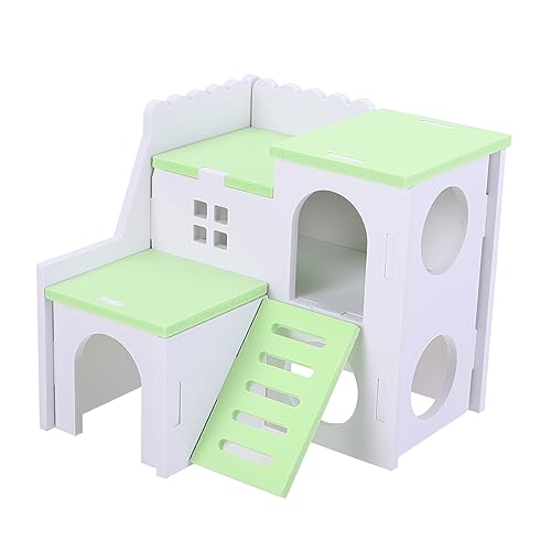 FONDOTIN Hamsternest Hamsterverstecke Kaninchen Rattenhängematten Für Käfig Hütte Spielplatz Fangen Menschlich Heu Zwinger Frettchen Hamsterhäuser Und Verstecke Hölzern Green von FONDOTIN