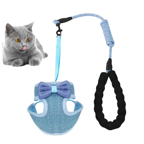 FONDOTIN Haustier Geschirr cat Leash cat Harnesses Leichte Katzenleine Langlebige Katzenleine für Katzen zubehör Katzenhalsband Katzentür Brustgurt für Haustiere Brustgurt für Katzen Blue von FONDOTIN