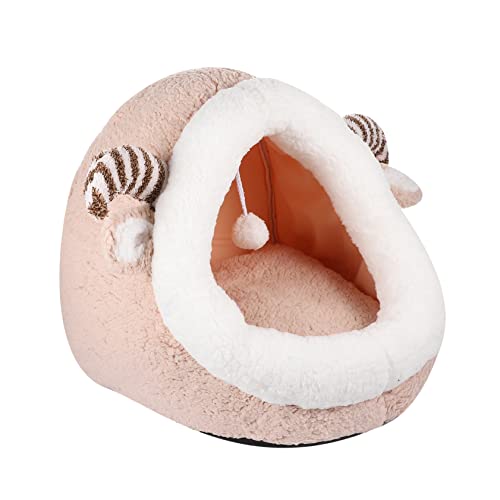 FONDOTIN Haustier Katzenstreu Katzenmatte pet Bed Katzen zubehör katzenbettchen katzenhängebett Nest Katzenkrapfen Katze Plüsch Hundebett Katze Bett Matte Baumwollkissen für Haustiere Khaki von FONDOTIN