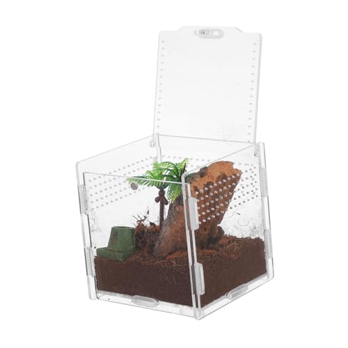 FONDOTIN Haustier Spinne Box Chamäleon Zubehör Frösche Tier Laufstall Terrarium Miniatur Koffer Frosch Plüschtiere Kleines Eidechsen Tank Vogelspinne Gehege Zubehör Reptilien von FONDOTIN