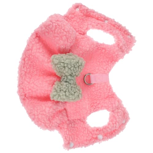 FONDOTIN Haustierkleidung Winter Verdickter Warmer Schleifenmuster Traktionsrock Aus Baumwolle Für Und Schnee Rosa Hunde Kapuzenpullover Kühlweste Für Hunde Hundekleidung Hundejacken von FONDOTIN