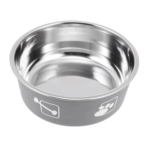 FONDOTIN Haustiernapf züchten Hund Kleiner Katzennapf Katzenfutter Katzennäpfe pet Supplies pet Bowl dogbowl Futternapf für Haustiere Futternapf für Katzen pp Edelstahlschüssel Silikon Grey von FONDOTIN