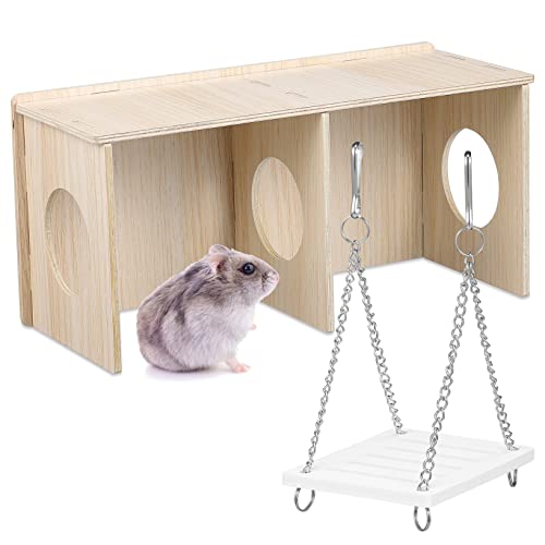 FONDOTIN Hamster-versteck-lebensraum - Holzhaus + Spielzeug Für Meerschweinchen Ratten Mäuse Und Eichhörnchen FONDOTIN Hamster-versteck-lebensraum - Holzhaus + Spielzeug Für Meerschweinchen Ratten Mäuse Und Eichhörnchen von FONDOTIN