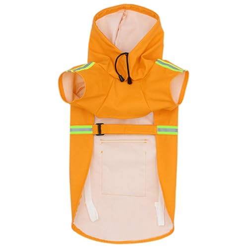 FONDOTIN Hund Regenmantel hunderegenmantel Dog rain Jacket Regenstiefel für Hunde Haustierbedarf Windhund Regenmäntel für Hunde wasserdicht reflektierender Regenmantel Hund Nylon Orange von FONDOTIN