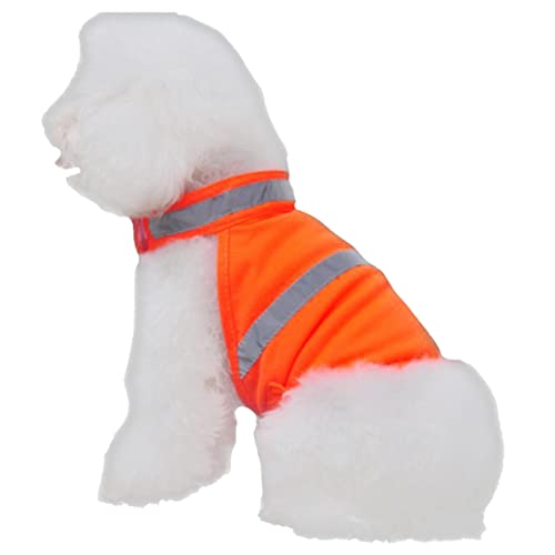 FONDOTIN Hund Sichere Weste Reflektierende Jacke Hund Fürs Auto Gewichtsweste Für Hunde Hund Cool Geschirr Für Kleine Hunde Schnauze Bausatz Haustier Hundehütte Hundezubehör Vlies Orange von FONDOTIN