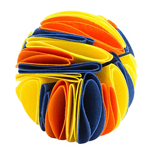 FONDOTIN Hundeschnüffelball Ball Für Hunde Zahnpasta Für Hunde Hundespielzeug Schnüffelmatte Für Hunde Ballspielzeug Für Hunde Spiele Quietschspielzeug Für Hunde Hund Welpe Filzstoff von FONDOTIN