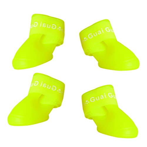 FONDOTIN Gummi-Regenschuhe für Hunde Hundeschuhe für Schnee Schneestiefel Regenstiefel für Haustiere Regenstiefel für Welpen großer Hund Haustierschuhe kleine Stiefel Welpenschuhe von FONDOTIN