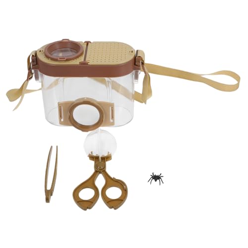 FONDOTIN Insektenbeobachtungsbox Beobachtungstools Science Bildungskit Outdoor Kit Mit Pinzettenwissenschaft Kit Für Kollektion Mädchen Sammlung Kit Hellbraune Bauchmuskeln von FONDOTIN