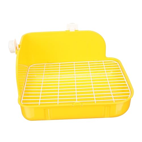 FONDOTIN Kaninchenversorgung Welpenstift Schweine Hamster Töpfchentrainer coop Töpfchen Trainingssitz Hamster klo kaninchentoilette Haushalt Häschen Toilette Hasentopf aus Plastik Yellow von FONDOTIN