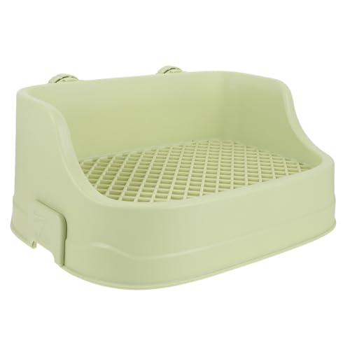 FONDOTIN Kasten Haustier Töpfchen Liner Spender Hundetoilette drinnen Hamster klo kaninchentoilette Haustiertöpfchen aus Kunststoff Haustier-Toiletten-Töpfchen-Trainer Plastik Light Green von FONDOTIN