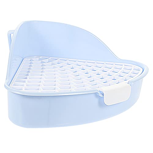 FONDOTIN Kasten Kaninchentoilette Hamster klo kaninchenklo Ecktoilette für Kleintiere Hasenklo Futter für Meerschweinchenkäfige Haustier Kaninchen Töpfchen Bunny Clean-Ausrüstung pp Blue von FONDOTIN