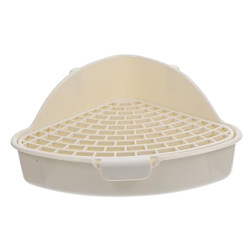 FONDOTIN Kasten Kaninchentoilette Kaninchen-töpfchen-trainingstoilette Tierstreu Eckstreuwanne Hamster T?pfer Trainer. Kleintiertoilette Extra Haustier Ecke Weiß Kaninchen Liefert Plastik von FONDOTIN