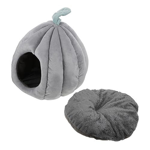 FONDOTIN Katzennest haustierbett pet Bed Haustiermöbel katzenmöbel Haustierhaus Kätzchen bequemes Zelt Winternest für Katzen Katzenzubehör Katzenhaus Heimtierbedarf Heimtierbett Stoff Grey von FONDOTIN