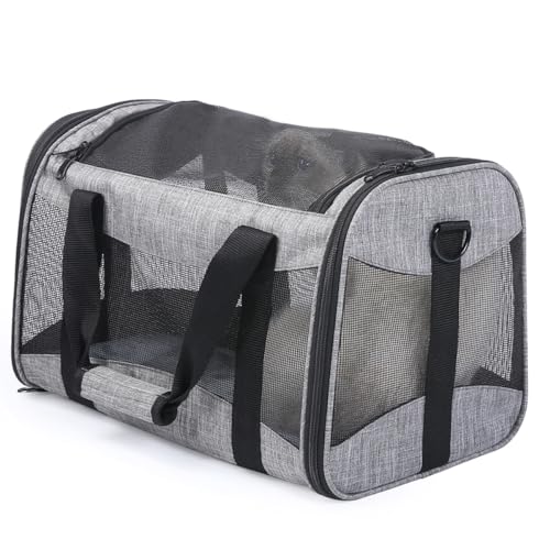 FONDOTIN Katzentransporter Tragetasche Auto Träger Sitz Taschen Hund Reisetasche für Haustiere Faltbare Haustiertasche wanderrucksäcke Transportbox für Haustiere Outdoor-Haustiertasche Grey von FONDOTIN