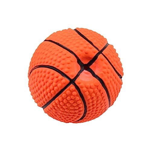 FONDOTIN Latex-Basketball-Hundespielzeug interaktives quietschendes undichtes -Haustier-Backenzahn-Kauspielzeug von FONDOTIN