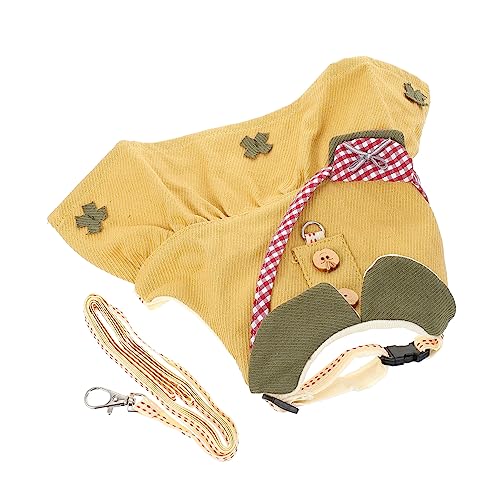 FONDOTIN Kleintierkleidung Zubehör Hunde Welpen-Kit Hängematte hasenkostüme Bunny Costume Tier-Geschirr laufweste Hasenwestenleine Outdoor-Leine für kleine Tiere Baumwolle Coffee von FONDOTIN