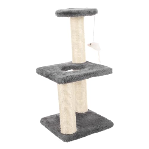 FONDOTIN Klettergerüst Für Katzen Katzenkratzbaum Katzenbedarf Katzenbäume Kratzbaum Für Katzen Dekorativer Katzenkratzer Haustier Kratzen Bodenkratzbaum Katzentürme Flanell Light Grey von FONDOTIN