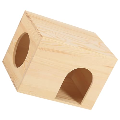 FONDOTIN Kuscheliges Holzhaus Für Hamster Und Meerschweinchen Halboffenes Versteck Gemütlicher Rückzugsort Ideales Hamster Maze Und Ruheplatz Für Kleine Nager Robust Und Warm x von FONDOTIN