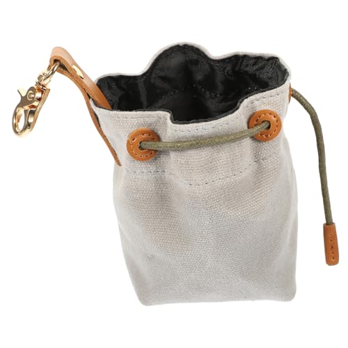 FONDOTIN Leckerli-Tasche für Haustiere kleines hundespielzeug Hundefutter Leckerlibeutel für Hunde Hundetasche Dog Treat Bag Behälter für Hundesnacks im Freien Haustierbedarf Segeltuch Grey von FONDOTIN