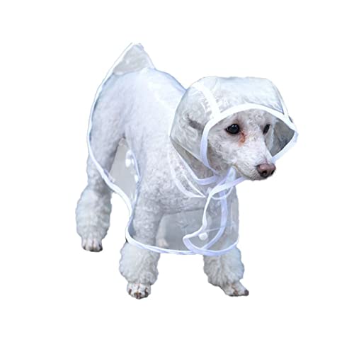 FONDOTIN Haustier Hund Regenmantel Hund Hoodies Poncho klarer Poncho Welpe wimperntusche Regenjacke Kleiner Hunderegenmantel Haustier Hund Poncho Kleidung Haustierzubehör Weiß von FONDOTIN