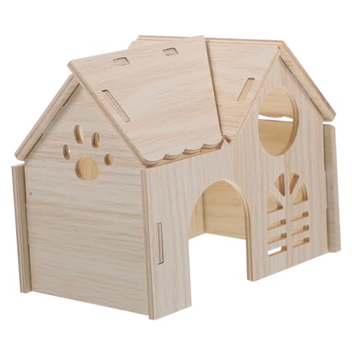 FONDOTIN Meerschweinchen-Labyrinth hamsterhaus Hamster Hamsternest kleintierhaus Hamsterkäfige Hamsterkäfig für Zwerghamster Hamsterversteck Verstecke für Hamster aus Holz hölzern von FONDOTIN