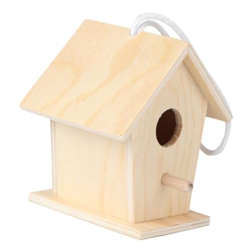 FONDOTIN Mini DIY Vogelhaus Bausatz Aus Holz Für Kinder Handgemachtes Spielzeug Vogelnest Mit Juteseil Ideal Für Fensterbank Und Kreative Bastelprojekte von FONDOTIN