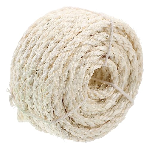 FONDOTIN Natürliche Sisal Hanfseil Katzenkratzbaum Ersatzrolle 6mm x 10m Robustes DIY Hanfseil Für Katzenkratzsäulen Und Kratzbretter Bleached White von FONDOTIN