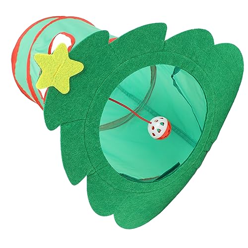 FONDOTIN Hamstertunnel Interaktives Katzenspielzeug Für Den Innenbereich Katzenröhrenspielzeug Weihnachtsbaum-katzentunnel Outdoor-spielset Tunnelhaus Für Katzen Polyester Hauskatze Tier von FONDOTIN