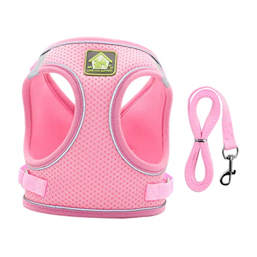 FONDOTIN Satz Haustier Geschirr hundegurt hundelaufband hundeweste Dog Accessories hundepullover Dog Sweater Schutz Welpe Geschirre Träger Brustgurt für Haustiere Weste für Haustiere Rosa von FONDOTIN