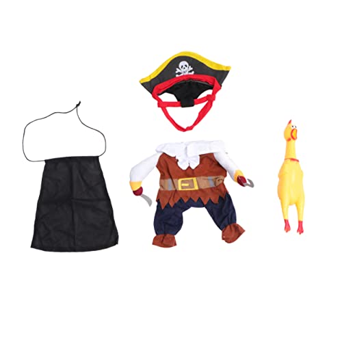 FONDOTIN Welpenkleidung Katzenkostüme Satz Piratenhundekostü Hundepiratenkostü Halloween Katze Haustier Piratenanzug Pyjama Kleid Cosplay-Kostüme Hundekleidung von FONDOTIN