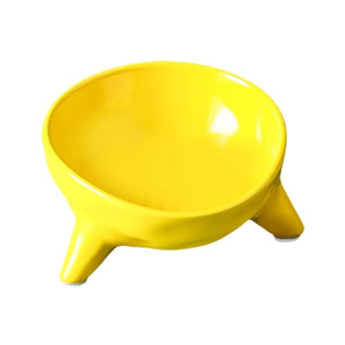 FONDOTIN Schräge Stativschale wasserspender für Hunde erzogen Hundenapf mit Ständer Luft pet Food Container Dog Bowl katzennäpfe Fressnapf für Haustiere Futternapf für Katzen Keramik Yellow von FONDOTIN