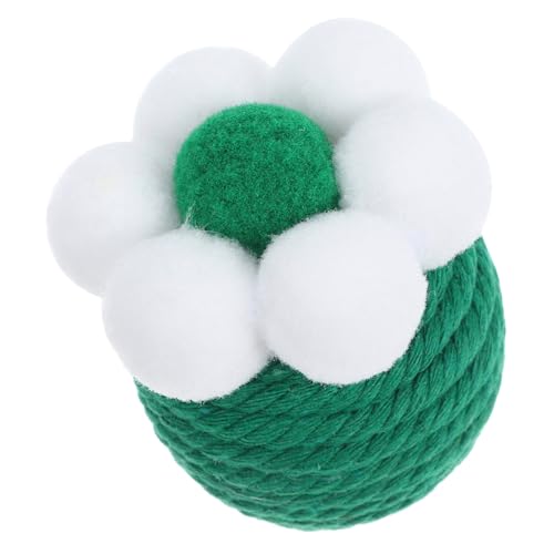 FONDOTIN Sisal Ball Katzen Kratzmatte Für Katzen Katzenminze-Ball Automatisches Katzenballspielzeug Katzenspielzeug Kätzchen Beiß Katze Hüpfend Green Baumwollseil von FONDOTIN