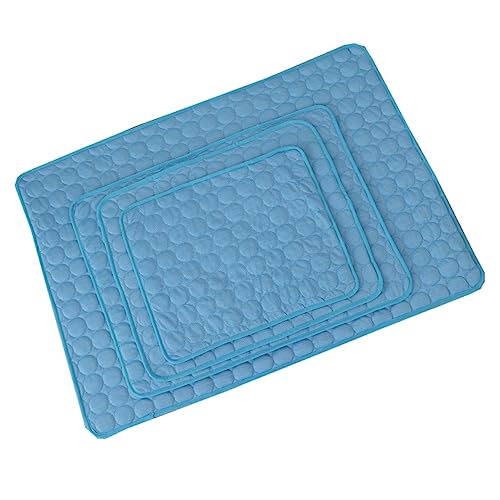 FONDOTIN Sommer kühlmatte hundebetten kühlkissen hundskrippln Haustierkühlungsmatte für den Außenbereich Cooling pad selbstwärmendes hundebett Plüsch Hund Sommermatte Haustiermatte Sky-Blue von FONDOTIN