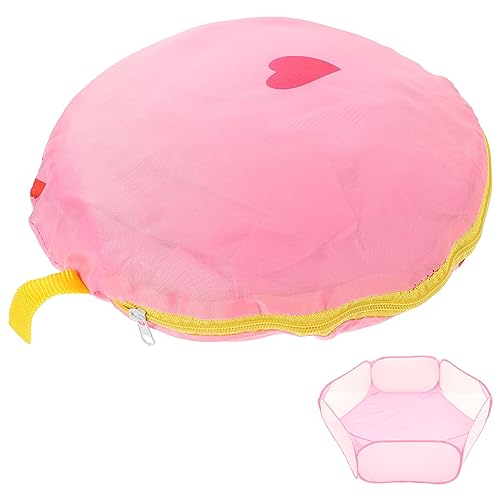 FONDOTIN Tierkäfig Zelt Haustiere Laufstall Laufstall Zelt Spielstift Haustier Faltbarer Sechseckiger Zaun Kleine Tiere Laufstall Bartagame Laufstall Bequemer Laufstall Rosa Polyester von FONDOTIN