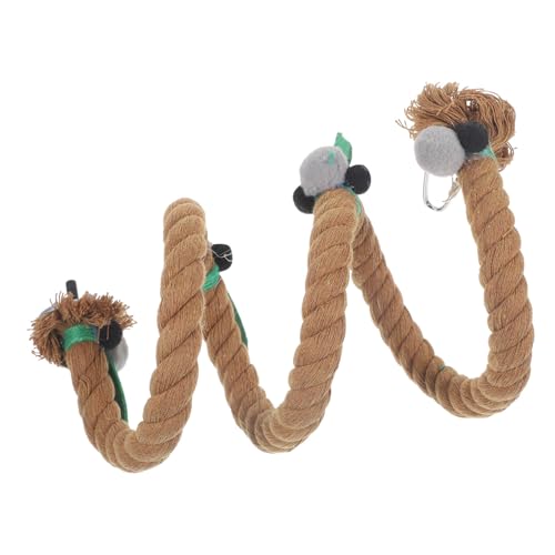 FONDOTIN Vogelkäfigseil vogelstange vogelkäfig zubehör Vogelspielzeug Bird Toys Vogel stehendes Kletterspielzeug Vogelseilschaukel Barsch Papagei stehendes Seil Vogel Seil Barsch hölzern von FONDOTIN