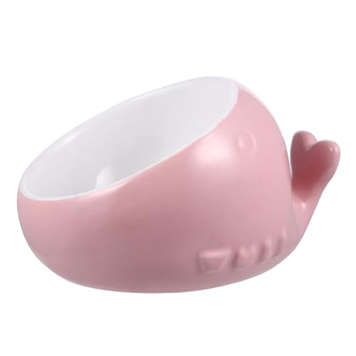 FONDOTIN Wal-Katzennapf beheizte Haustierschüssel Haustiernapf Interaktiver Feeder Katzennäpfe pet Bowl katzenfutter schüssel Futternapf für Haustiere Snackschale für Katzen Keramik Rosa von FONDOTIN