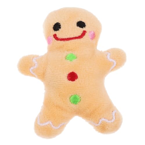 FONDOTIN Weihnachtliches üschspielzeug Für Hunde Interaktives Kauspielzeug Form Eines Gingerbread Man Robust Und Weich Ideal Für Das Kauen Und Zur Zahnpflege Perfektes von FONDOTIN