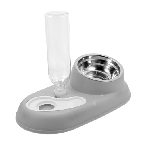 FONDOTIN futterkörbe pet Feeder näpfe für Katzen Haustier Futterautomat Katzenfutter Schale Wasserspender automatische Wasserzufuhr Katzennapf automatische Katzentränke Katzennäpfe PP Grey von FONDOTIN