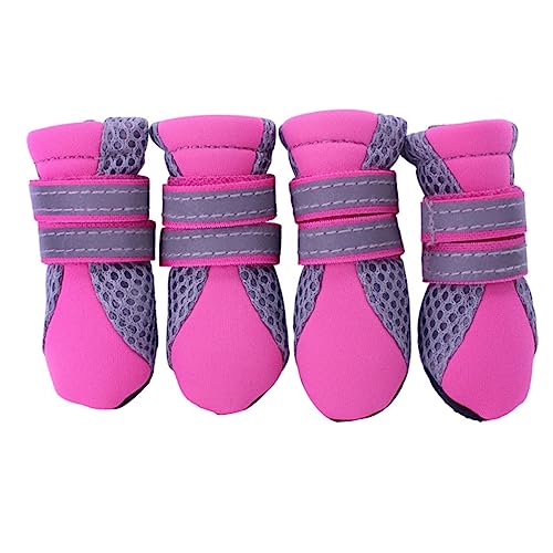 FONDOTIN Haustier-Hundeschuhe Winterschuhe für Hunde hundepfote Dog Shoes Hunde Schuhe Atmungsaktive Hundeschuhe Stiefel für Hunde Hundestiefel Haustierschuhe Welpenschuhe rot von FONDOTIN