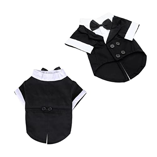 FONDOTIN Mantel für Hunde Haustieroverall Aarel Haustierkleidung Chihuahua-Outfits Baumwolle Welpenjacke Hundebekleidung Warmer Haustieranzug Größe M Schwarz von FONDOTIN