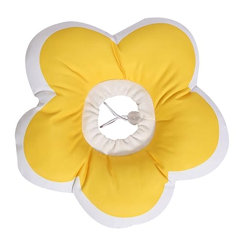 FONDOTIN katzenhalsbänder Elizabethan Collar Katzenhalsreif Pet Surgery Collar Haustier Katzenkamera bündeln Cool Schutzhülle Anti-Leck-Kragen PP Baumwolle Yellow von FONDOTIN