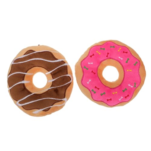 FONDOTIN üsch Hundespielzeug Donut Mit Quietscher Pink Und Ideales Kauspielzeug Für Welpen Weiches Und Sicheres Haustier Für Spiel Und Spaß von FONDOTIN